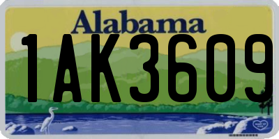 AL license plate 1AK3609
