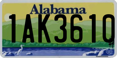 AL license plate 1AK3610