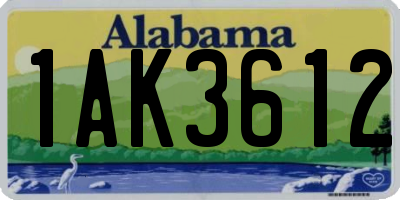 AL license plate 1AK3612
