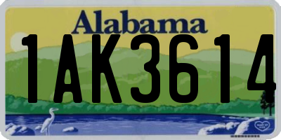 AL license plate 1AK3614
