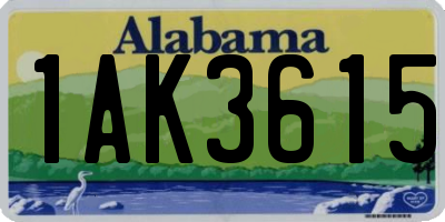 AL license plate 1AK3615