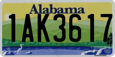AL license plate 1AK3617