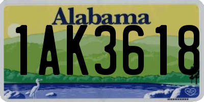AL license plate 1AK3618