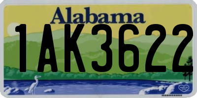 AL license plate 1AK3622