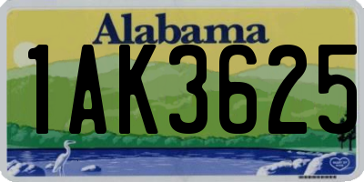 AL license plate 1AK3625
