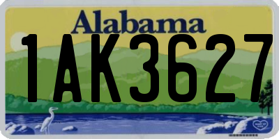 AL license plate 1AK3627