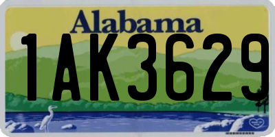 AL license plate 1AK3629