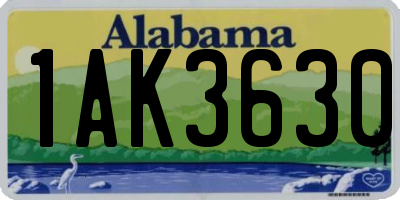 AL license plate 1AK3630