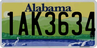 AL license plate 1AK3634
