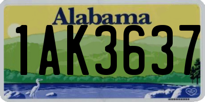 AL license plate 1AK3637