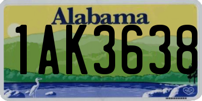 AL license plate 1AK3638