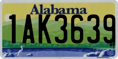 AL license plate 1AK3639