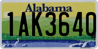 AL license plate 1AK3640