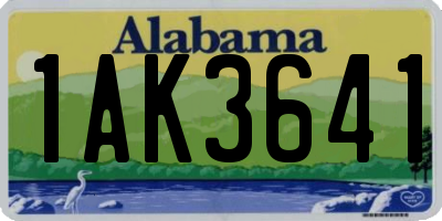 AL license plate 1AK3641