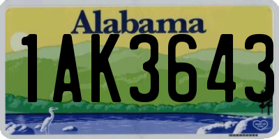 AL license plate 1AK3643