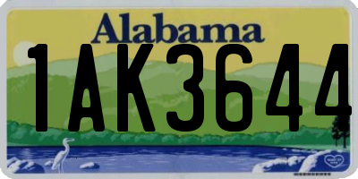 AL license plate 1AK3644