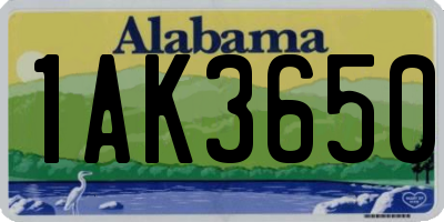 AL license plate 1AK3650