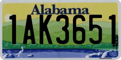 AL license plate 1AK3651