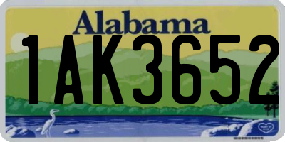 AL license plate 1AK3652