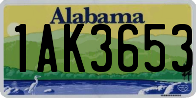 AL license plate 1AK3653