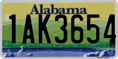 AL license plate 1AK3654