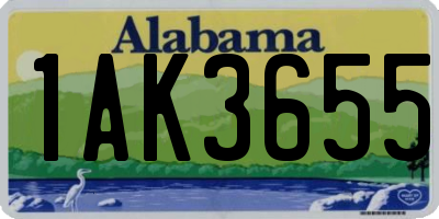 AL license plate 1AK3655