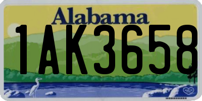 AL license plate 1AK3658