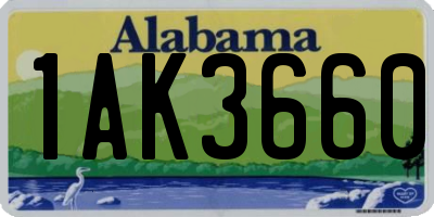 AL license plate 1AK3660