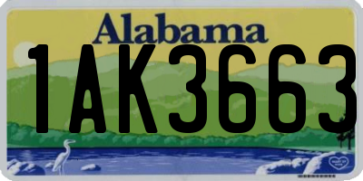 AL license plate 1AK3663