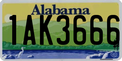 AL license plate 1AK3666