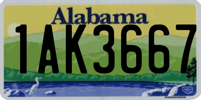 AL license plate 1AK3667