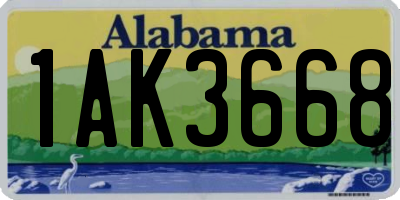 AL license plate 1AK3668