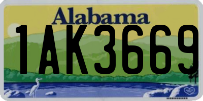 AL license plate 1AK3669