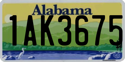 AL license plate 1AK3675