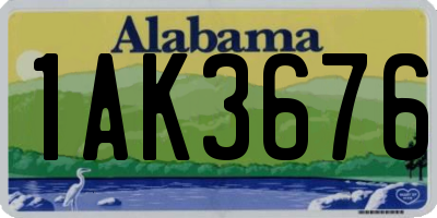AL license plate 1AK3676