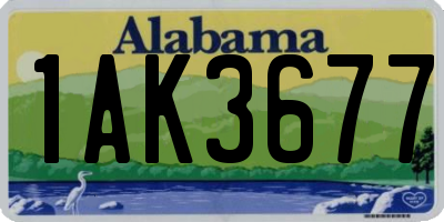 AL license plate 1AK3677