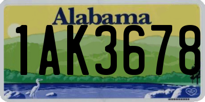 AL license plate 1AK3678