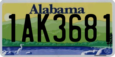 AL license plate 1AK3681