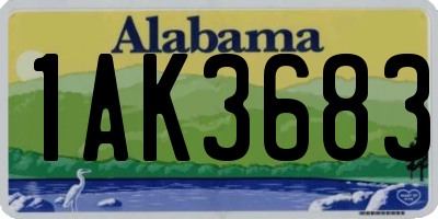 AL license plate 1AK3683