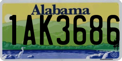 AL license plate 1AK3686