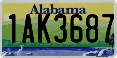 AL license plate 1AK3687