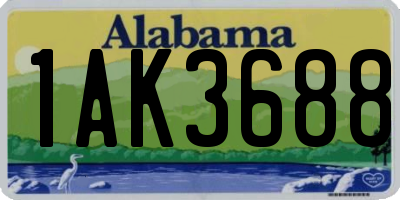 AL license plate 1AK3688