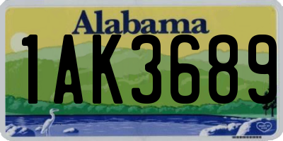 AL license plate 1AK3689