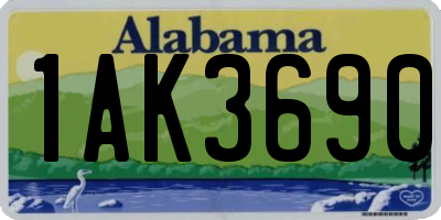 AL license plate 1AK3690