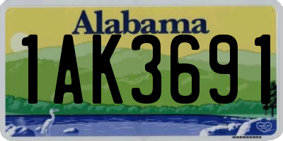 AL license plate 1AK3691
