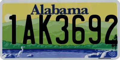 AL license plate 1AK3692
