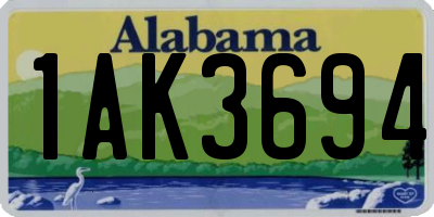 AL license plate 1AK3694