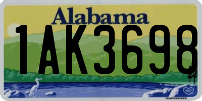 AL license plate 1AK3698