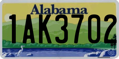 AL license plate 1AK3702