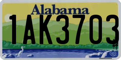 AL license plate 1AK3703